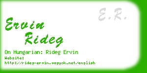 ervin rideg business card